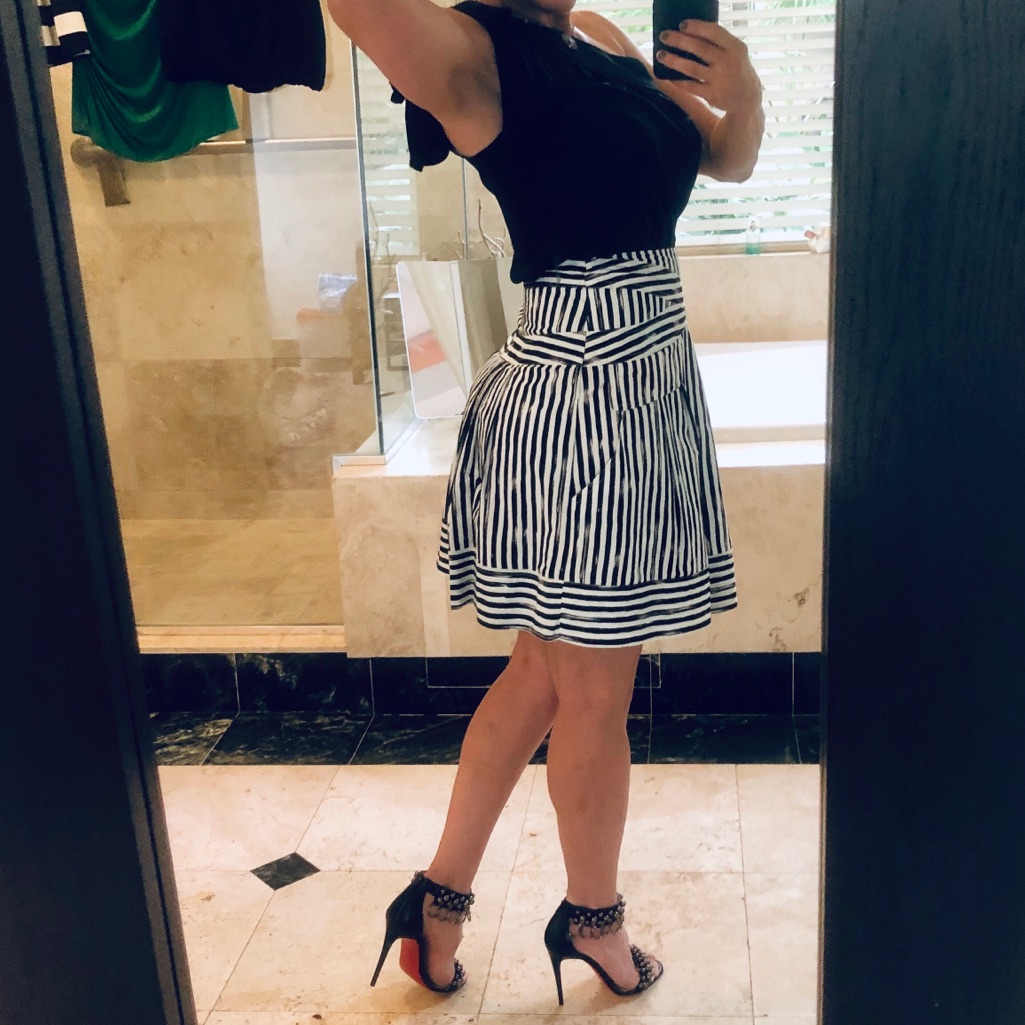 Nanette Lepore Striped A-Line Cotton Skirt